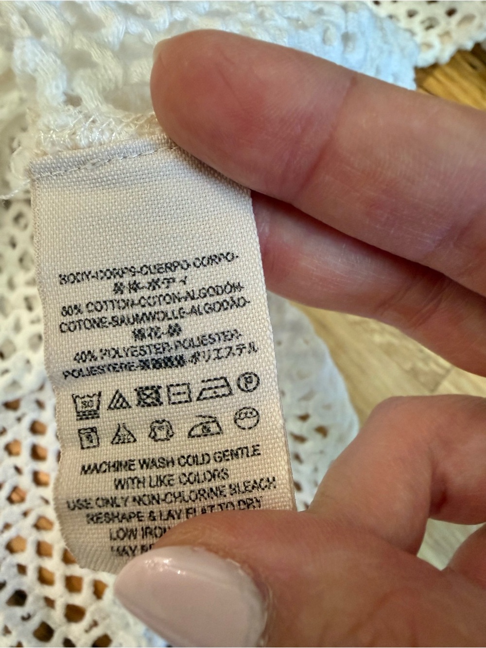 Free People We The Free Napa Crochet Mesh Top White S Oversized Cover-up - Picture 5 of 6